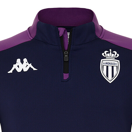 Sweat zippé AS Monaco bleu rose 2021/22