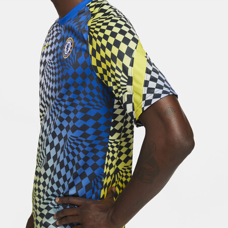 Maillot avant match Chelsea bleu jaune 2021/22