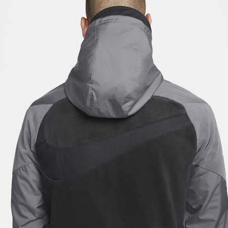 Veste imperméable PSG Winter Fleece gris rouge 2021/22