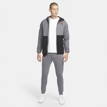 Veste imperméable PSG Winter Fleece gris rouge 2021/22