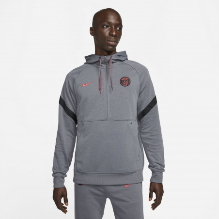 Sweat zippé PSG Fleece gris rouge 2021/22