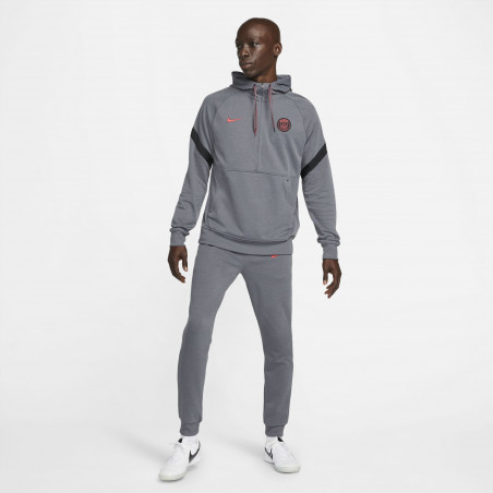 Sweat zippé PSG Fleece gris rouge 2021/22