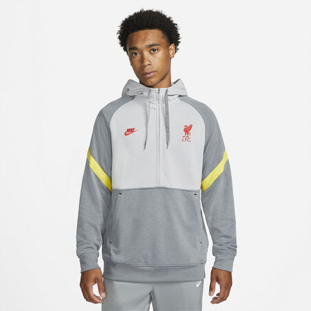 Sweat Liverpool Fleece gris jaune 2021/22