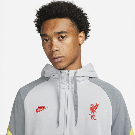 Sweat Liverpool Fleece gris jaune 2021/22