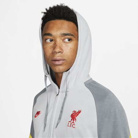 Sweat Liverpool Fleece gris jaune 2021/22