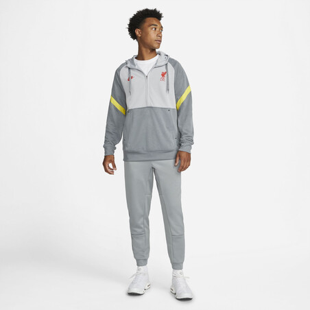 Sweat Liverpool Fleece gris jaune 2021/22
