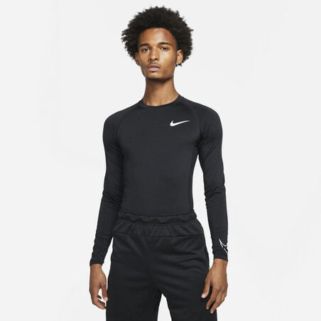 Sous-maillot manches longues Nike Pro noir blanc