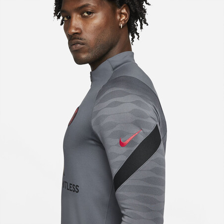 Sweat zippé PSG Strike gris rouge 2021/22