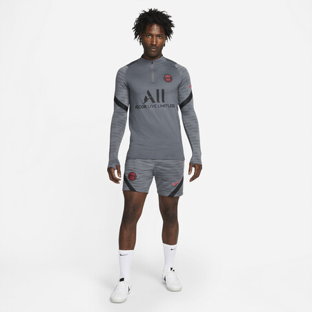 Sweat zippé PSG Strike gris rouge 2021/22