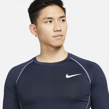 Sous maillot manches longues Nike Pro bleu