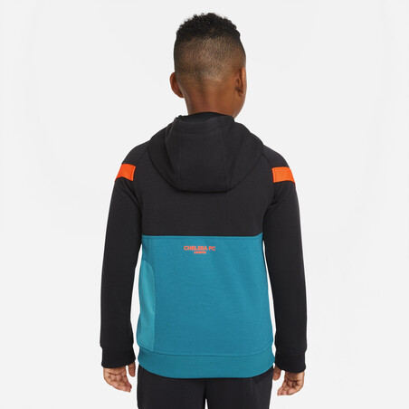 Sweat à capuche junior Chelsea Fleece noir bleu 2021/22