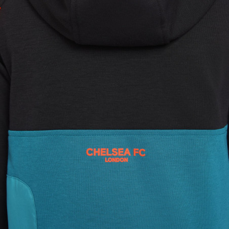 Sweat à capuche junior Chelsea Fleece noir bleu 2021/22