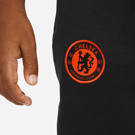 Pantalon survêtement junior Chelsea noir orange 2021/22