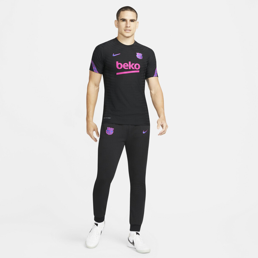 Pantalon survetement FC Barcelone Fleece noir rose 2021 22 sur Foot