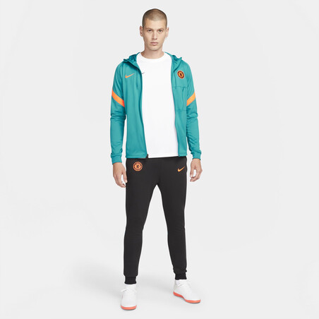 Veste survêtement à capuche Chelsea bleu orange 2021/22