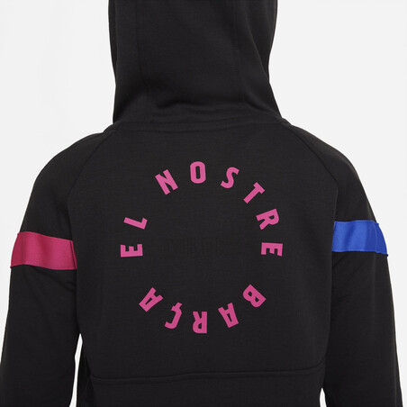Sweat zippé junior FC Barcelone Fleece noir rose 2021/22