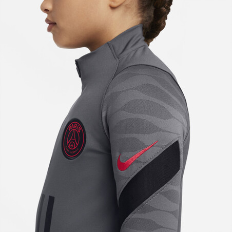 Sweat zippé junior PSG Strike gris rouge 2021/22