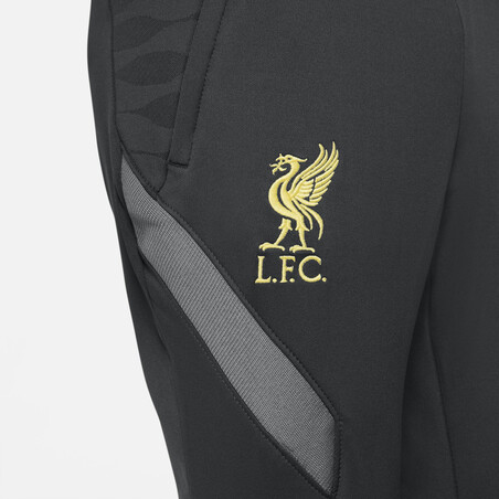 Pantalon survêtement junior Liverpool Strike noir jaune 2021/22