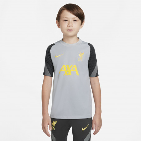 Maillot entraînement junior Liverpool Strike gris jaune 2021/22