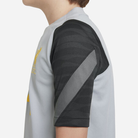 Maillot entraînement junior Liverpool Strike gris jaune 2021/22