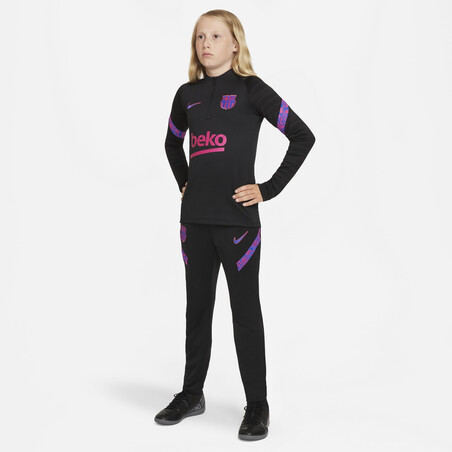 Pantalon survêtement junior FC Barcelone Strike noir rose 2021/22