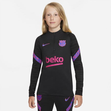 Sweat zippé juniot FC Barcelone Strike noir rose 2021/22