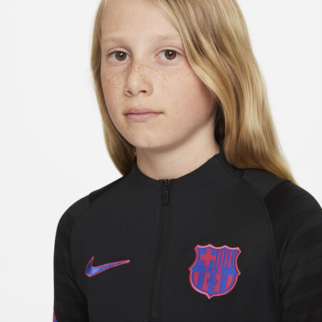 Sweat zippé juniot FC Barcelone Strike noir rose 2021/22