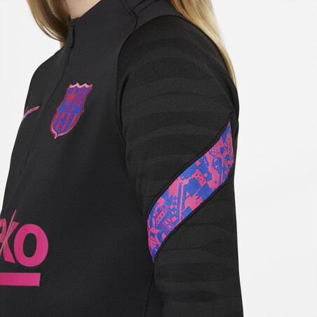 Sweat zippé juniot FC Barcelone Strike noir rose 2021/22