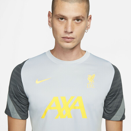 Maillot entraînement Liverpool Strike gris jaune 2021/22