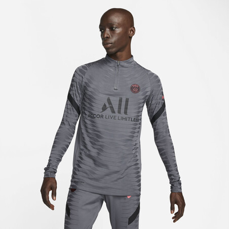 Sweat zippé PSG Strike Elite gris rouge 2021/22