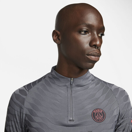 Sweat zippé PSG Strike Elite gris rouge 2021/22