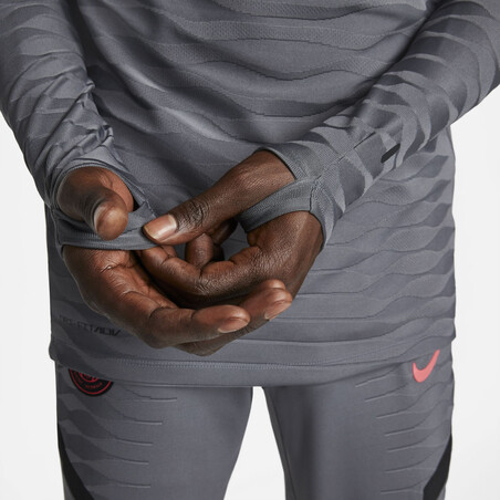 Sweat zippé PSG Strike Elite gris rouge 2021/22