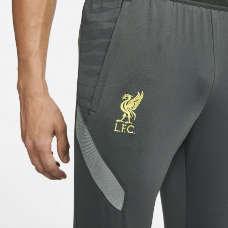 Pantalon survêtement Liverpool Strike gris jaune 2021/22