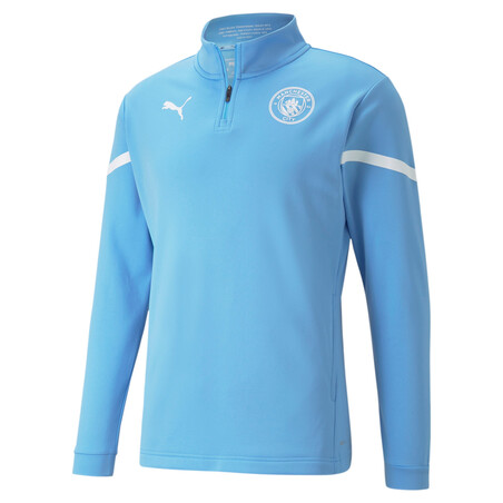 Sweat zippé avant match Manchester City bleu blanc 2021/22