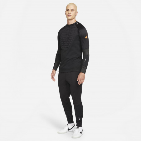Sweat zippé Nike Therma-Fit noir orange