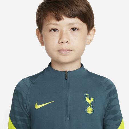 Sweat zippé junior Tottenham Strike vert 2021/22