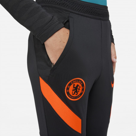 Pantalon survêtement junior Chelsea Strike noir orange 2021/22