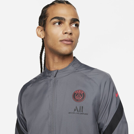 Ensemble survêtement PSG Woven gris rouge 2021/22