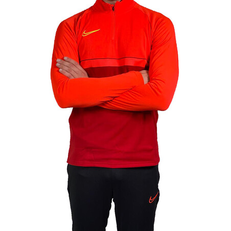 Sweat zippé Nike Academy rouge jaune