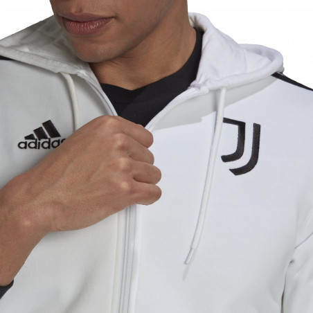 Veste survêtement à capuche Juventus FZ blanc noir 2021/22