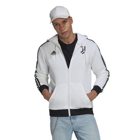 Veste survêtement à capuche Juventus FZ blanc noir 2021/22