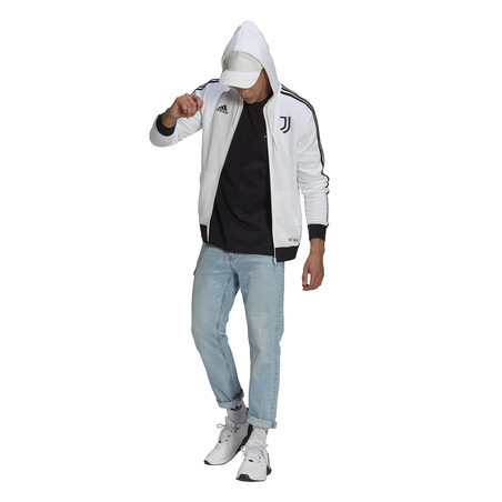 Veste survêtement à capuche Juventus FZ blanc noir 2021/22