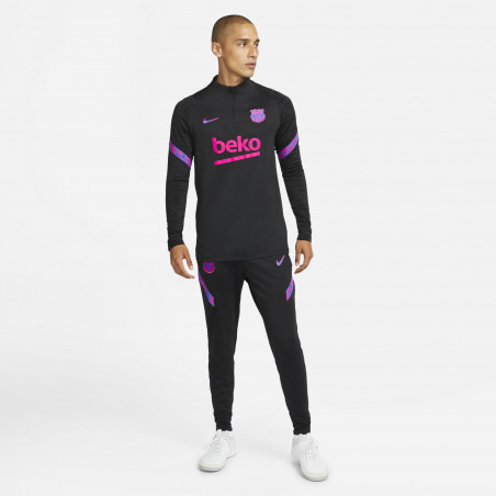 Sweat zippé FC Barcelone noir rose 2021/22