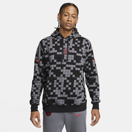 Sweat à capuche PSG gris rouge 2021/22