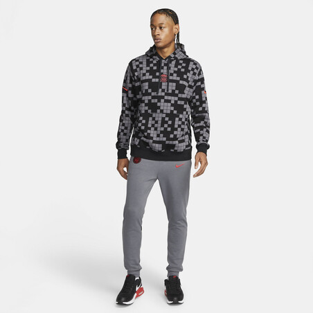 Sweat à capuche PSG gris rouge 2021/22
