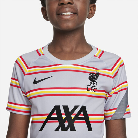 Maillot avant match Liverpool gris rouge 2021/22