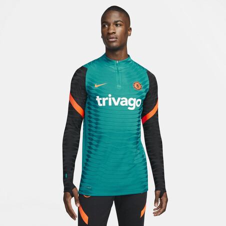 Sweat zippé Chelsea Strike Elite bleu orange 2021/22