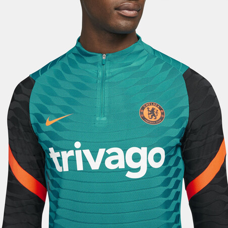 Sweat zippé Chelsea Strike Elite bleu orange 2021/22