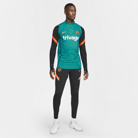 Sweat zippé Chelsea Strike Elite bleu orange 2021/22