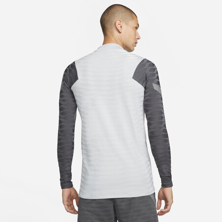 Sweat zippé Liverpool Strike Elite gris jaune 2021/22